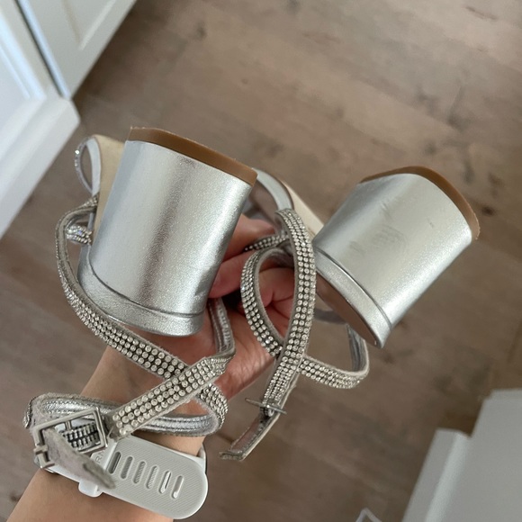 Alaina-r Silver Steve Madden Rhinestone Heels - Picture 10 of 13